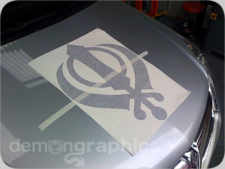 Fitting car stickers khanda 1