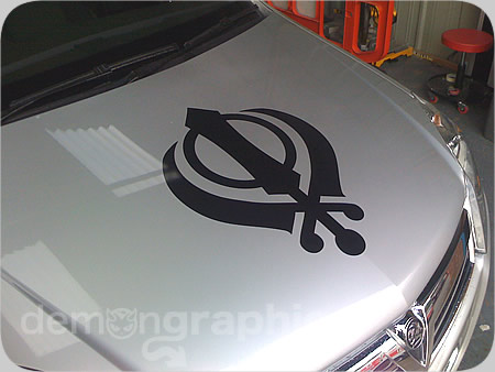 Fitting car stickers khanda 5