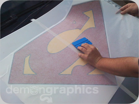 Fitting car stickers superman 3