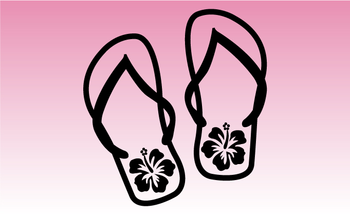 Flip Flops Girly Sticker [Flip Flops Girly Sticker] - £2.99 : Car ...